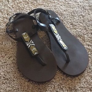 Sseko T Strap Sandals with Accent Piece